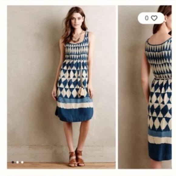 Maeve Anthropologie Castalia Smocked Dress Size 2 Petite - Picture 11 of 12